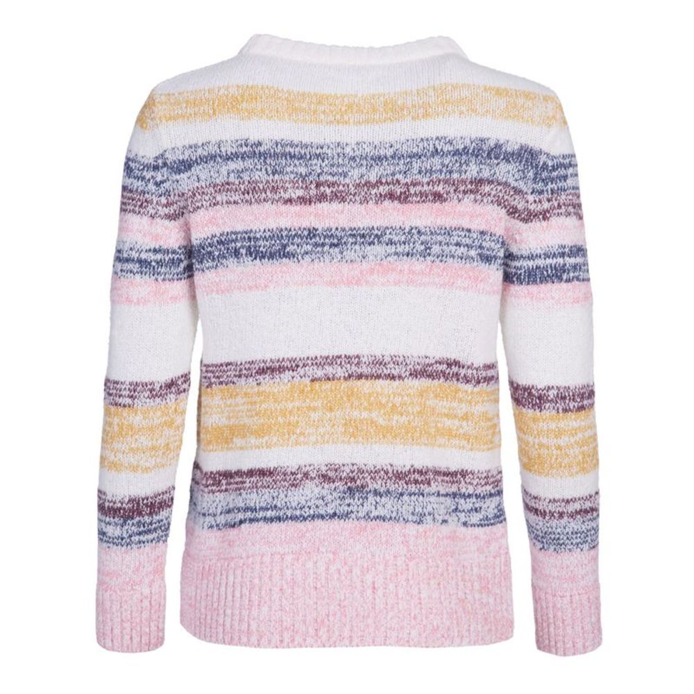 BARBOUR Womens Ivory Textured Printed Long Sleeve Crew Neck Top Size: 6 - Picture 2 of 4
